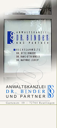 ANWALTSKANZLEI DR. BINDER UND PARTNER